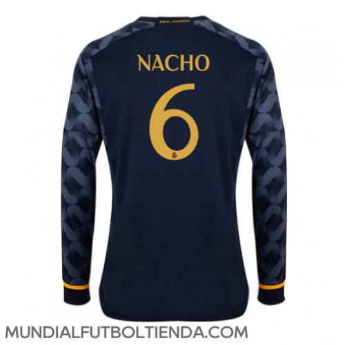 Camiseta Real Madrid Nacho #6 Segunda Equipación Replica 2023-24 mangas largas